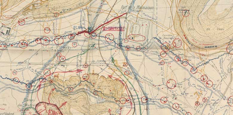Plan d'attaque du RICM le 23 octobre 1917 