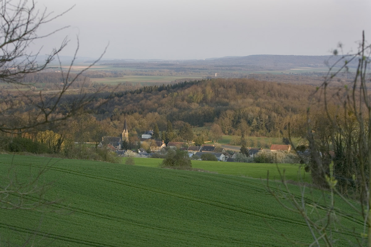 Vue sur le village de Craonne depuis le plateau de californie